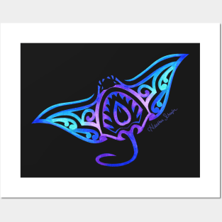 Tribal Manta Ray Posters and Art